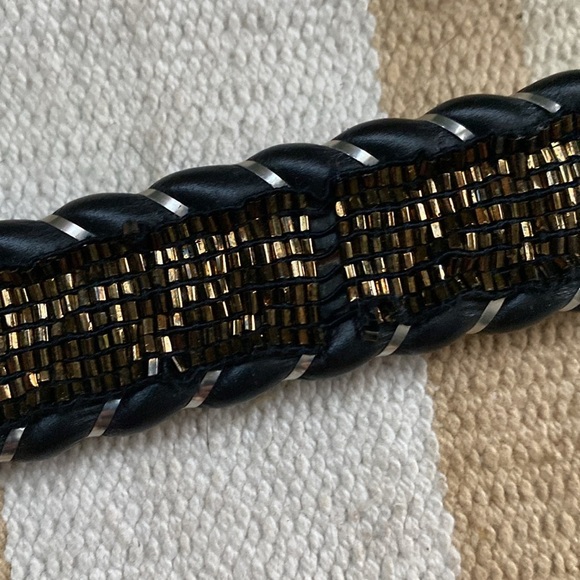BB Simon belt with beads. Silver distressed hardware and beads. Good condition. - Picture 6 of 7